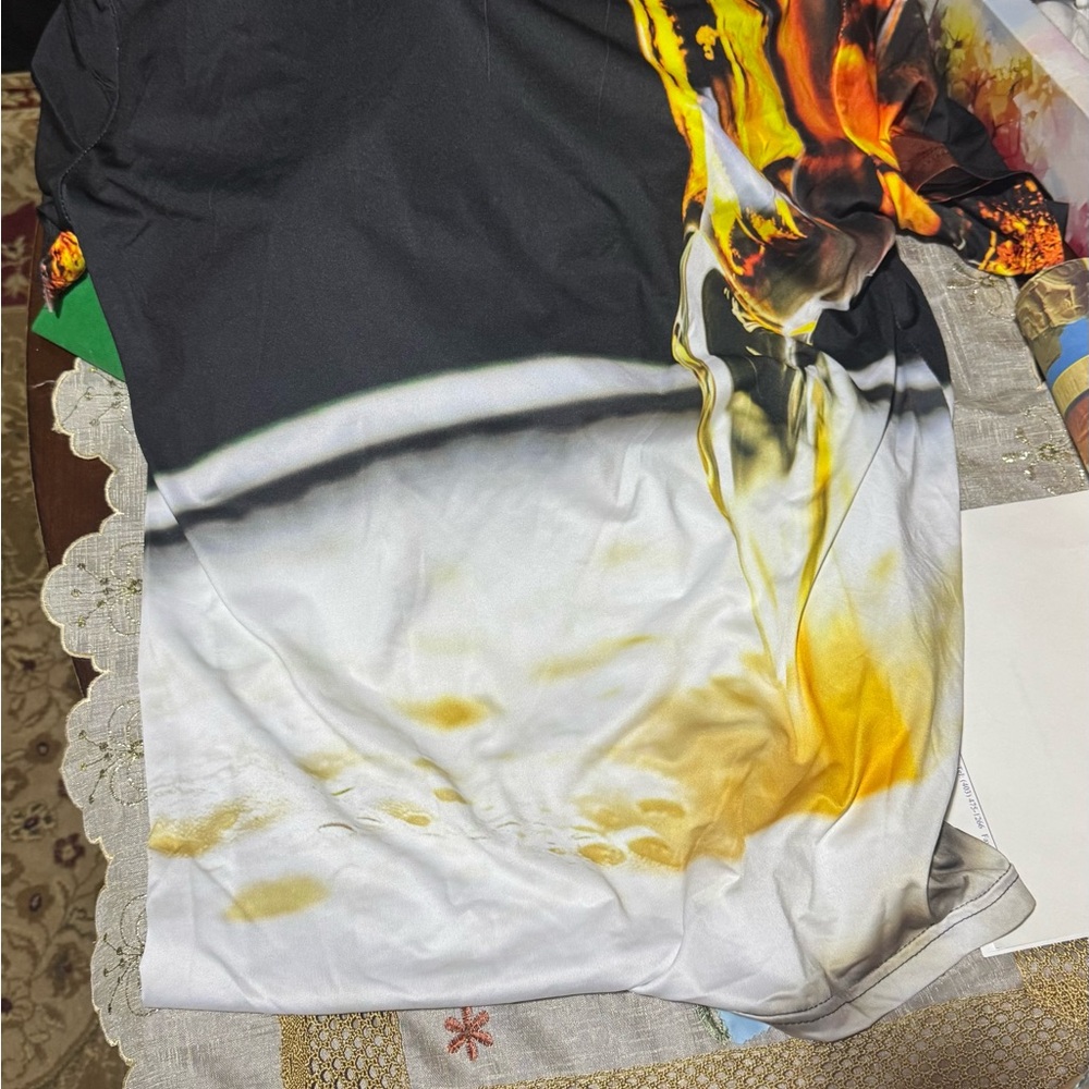 Abstract Black and Yellow Graphic Shirt